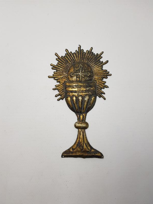 OSMANLI DÖNEMİ RUM İŞİ GÜMÜŞ KUTSAL SUNAK VAZOSU RÖLYEFİ