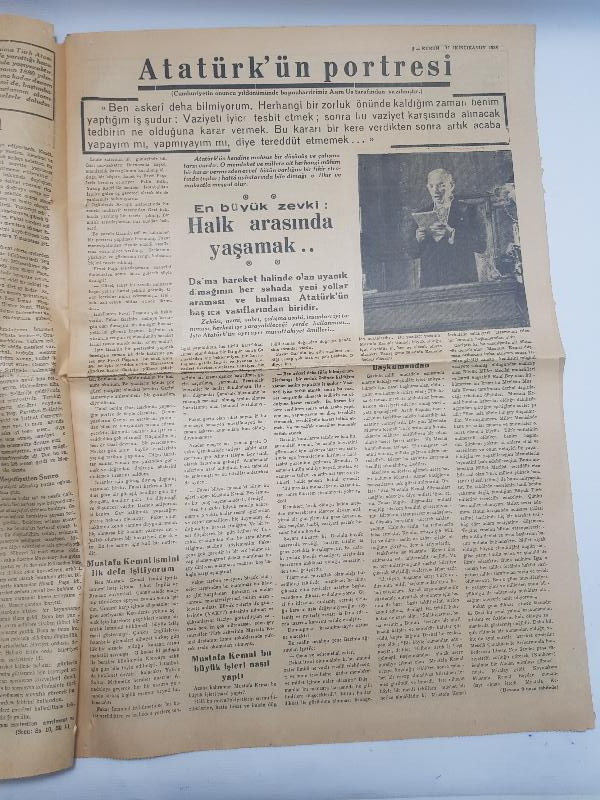 GAZİ MUSTAFA KEMAL ATATÜRK'ÜN VEFATI 11 KASIM 1938 KURUN GAZETESİ