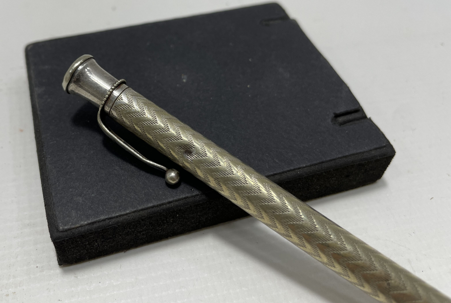 1900 BAŞLARI GÜMÜŞ KAPLAMA ANTİKA KURŞUN KALEM