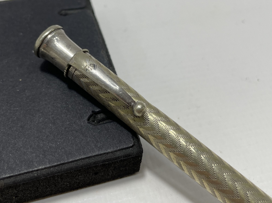 1900 BAŞLARI GÜMÜŞ KAPLAMA ANTİKA KURŞUN KALEM