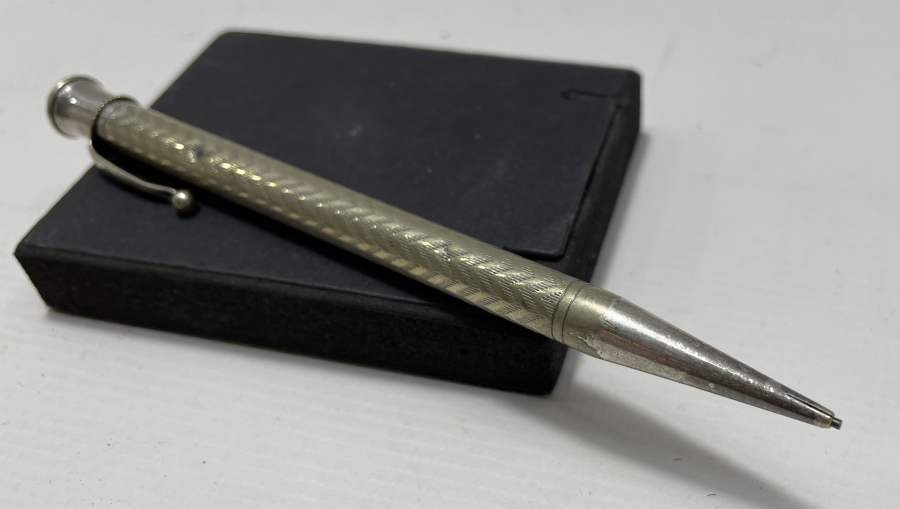 1900 BAŞLARI GÜMÜŞ KAPLAMA ANTİKA KURŞUN KALEM