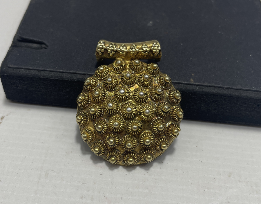 GÜVERSE İŞÇİLİKLİ ALTIN KAPLAMA GÜMÜŞ KOLYE UCU