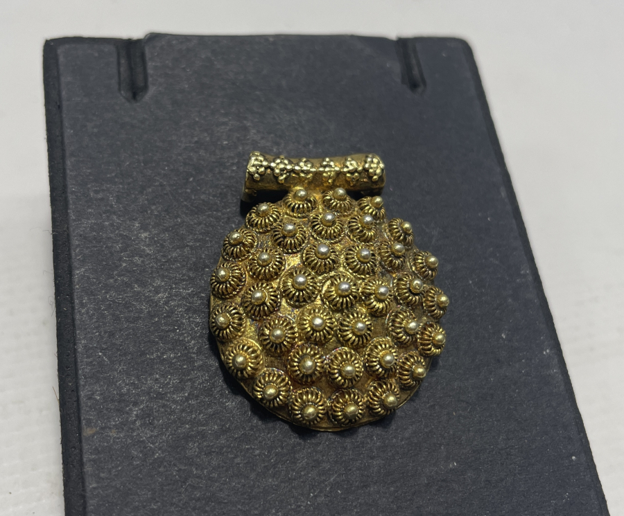 GÜVERSE İŞÇİLİKLİ ALTIN KAPLAMA GÜMÜŞ KOLYE UCU