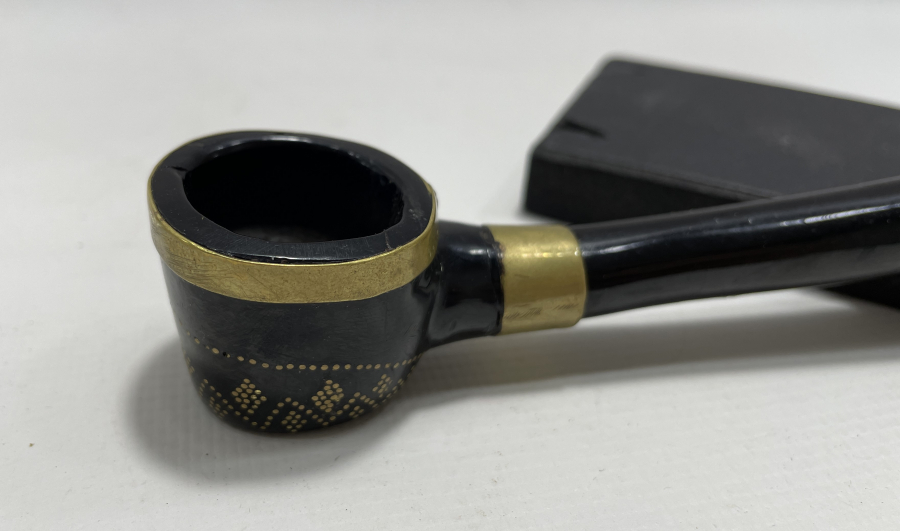 OSMANLI DÖNEMİ AFYON İŞİ GÜMÜŞ ÇAKMA İŞÇİLİKLİ PİPO