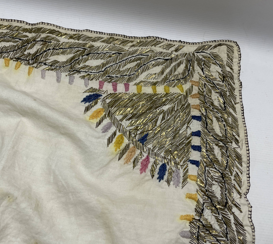 OSMANLI DÖNEMİ GÜMÜŞ TEL KIRMA İŞÇİLİKLİ EFE ULAMASI -EFE MENDİLİ