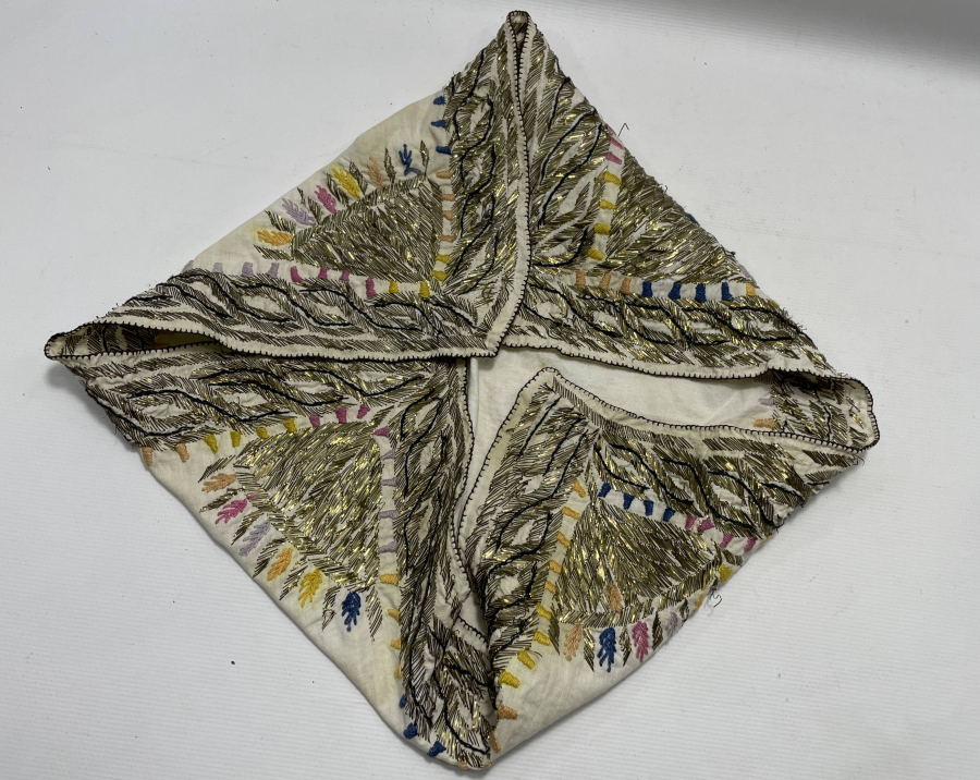 OSMANLI DÖNEMİ GÜMÜŞ TEL KIRMA İŞÇİLİKLİ EFE ULAMASI -EFE MENDİLİ