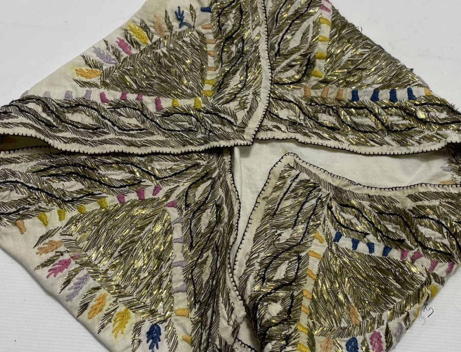 OSMANLI DÖNEMİ GÜMÜŞ TEL KIRMA İŞÇİLİKLİ EFE ULAMASI -EFE MENDİLİ