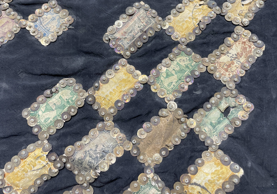 OSMANLI DÖNEMİ PULLARLA İŞLENMİŞ PANO RESİMLİK