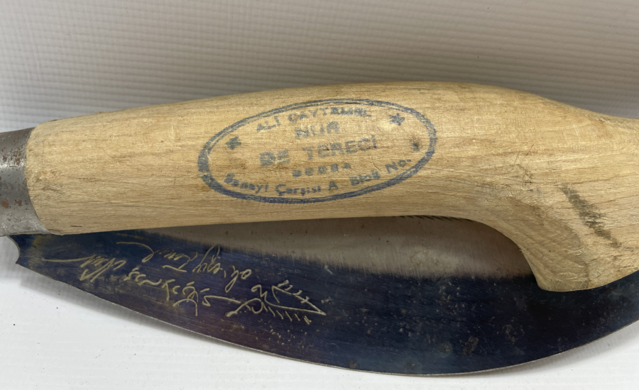 ÜZERİ OSMANLICA YAZILI BURSA İŞİ DEV BOY BAĞ BIÇAĞI