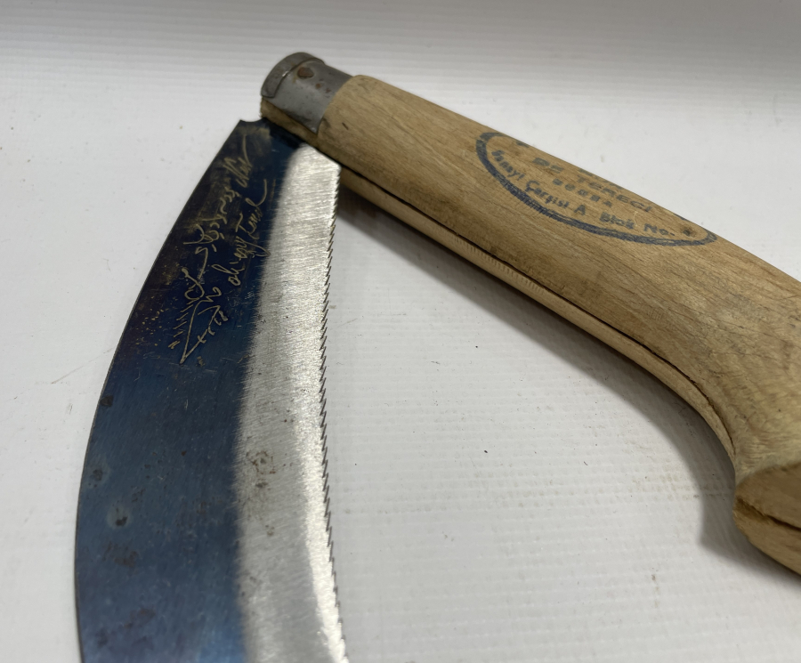 ÜZERİ OSMANLICA YAZILI BURSA İŞİ DEV BOY BAĞ BIÇAĞI