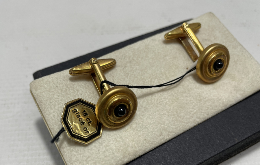 KULLANILMAMIŞ ALTIN KAPLAMA ANTİKA KOL DÜĞMESİ