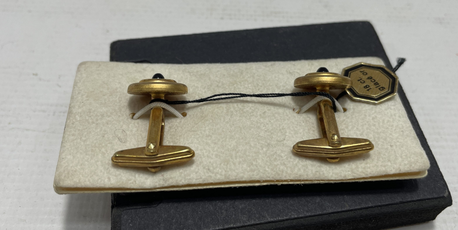 KULLANILMAMIŞ ALTIN KAPLAMA ANTİKA KOL DÜĞMESİ