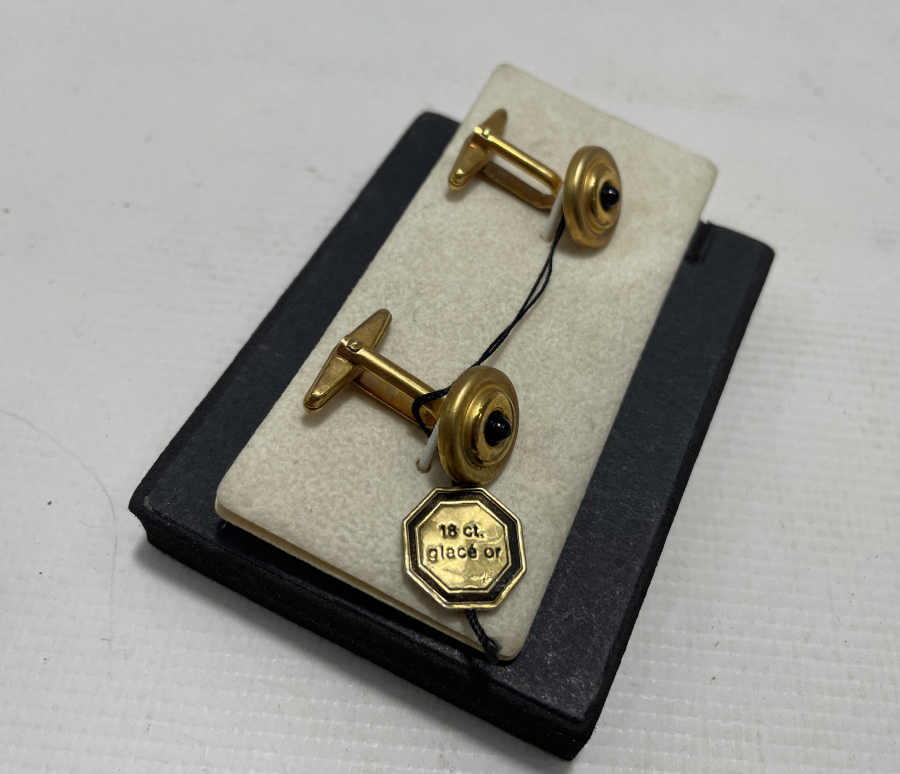 KULLANILMAMIŞ ALTIN KAPLAMA ANTİKA KOL DÜĞMESİ