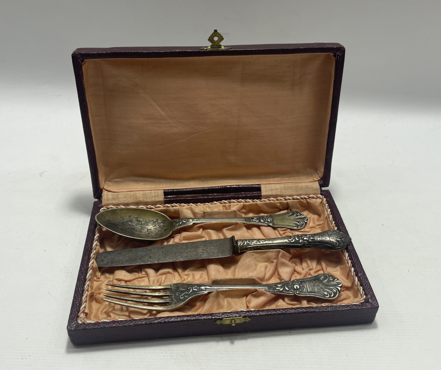 OSMANLI DÖNEMİ TUĞRALI GÜMÜŞ TEK KİŞİLİK YEMEK TAKIMI