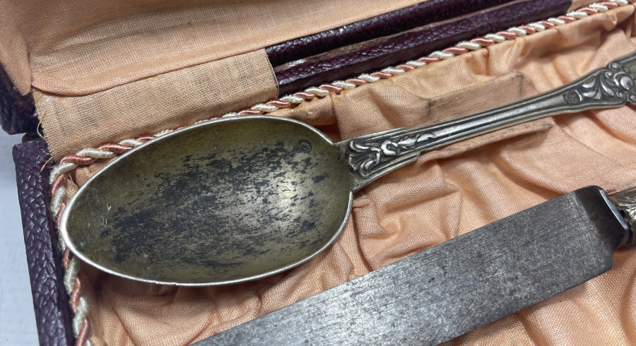 OSMANLI DÖNEMİ TUĞRALI GÜMÜŞ TEK KİŞİLİK YEMEK TAKIMI