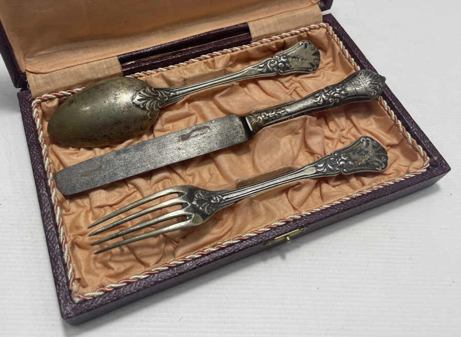 OSMANLI DÖNEMİ TUĞRALI GÜMÜŞ TEK KİŞİLİK YEMEK TAKIMI