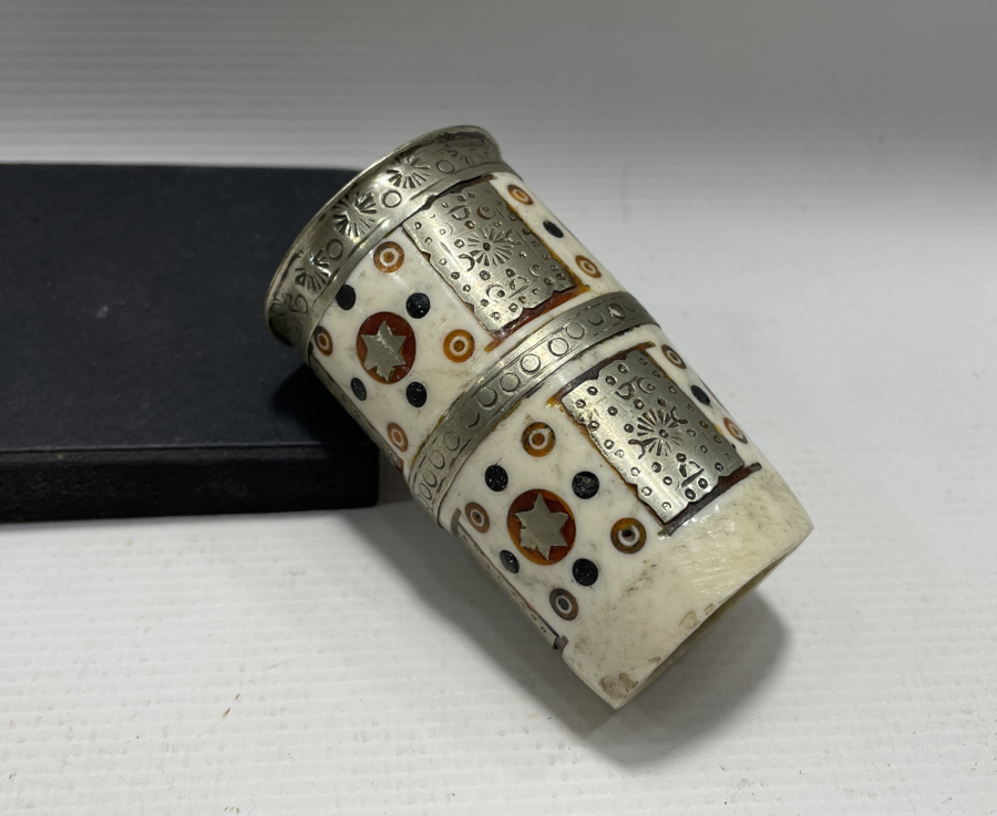 TAMAMI EL YAPIMI ANTİKA KEMİK BASTON SAPI