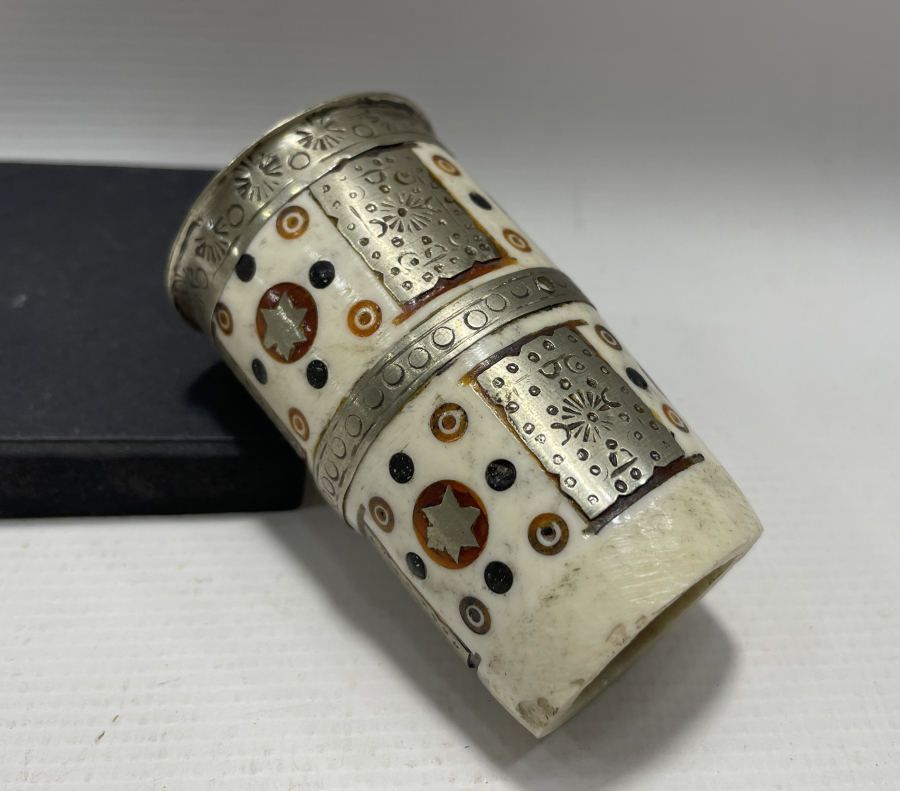 TAMAMI EL YAPIMI ANTİKA KEMİK BASTON SAPI