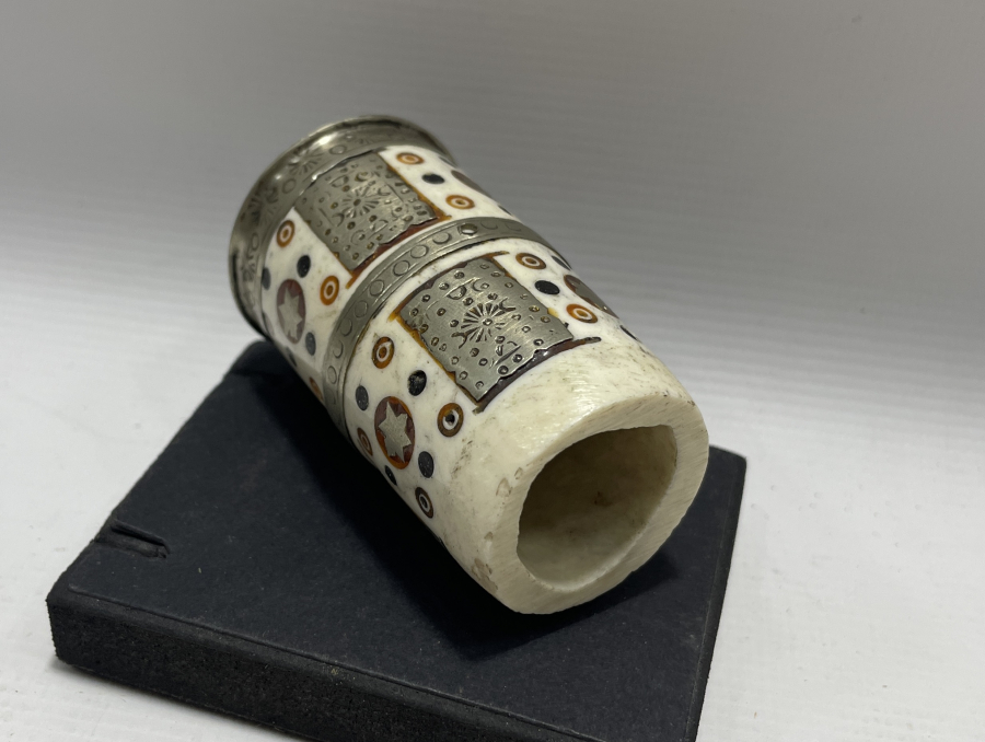 TAMAMI EL YAPIMI ANTİKA KEMİK BASTON SAPI