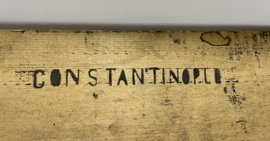 ÜZERİ CONSTANTİNOPLE YAZILI OSMANLI DÖNEMİ AHŞAP PARÇA