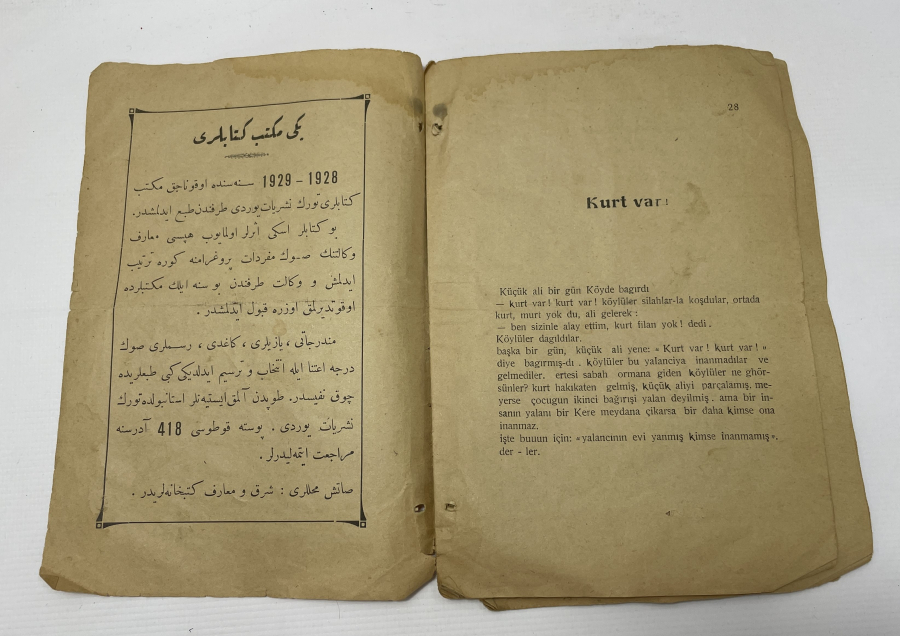1928 YILI HARF DEVRİMİ SONRASI ÇOK NADİR OKUMA YAZMA KİTABI
