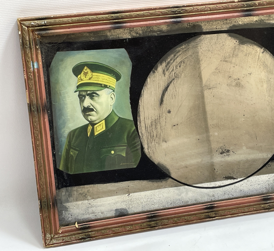 ATATÜRK VE FEVZİ ÇAKMAK PAŞA GÖRSELİ ANTİKA DUVAR AYNASI