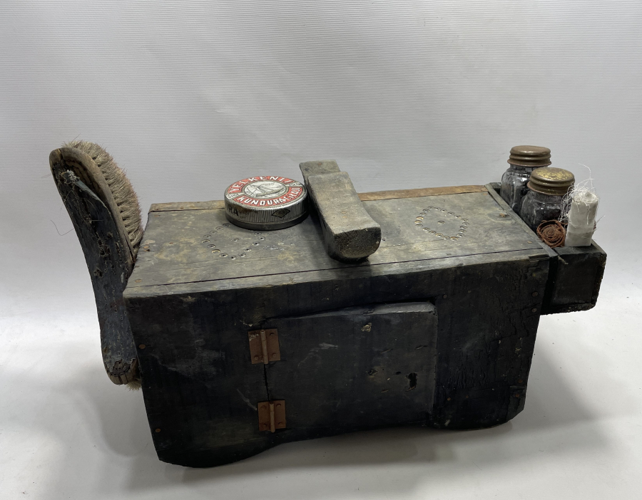 ÜZERİ BONCUK İŞLİ ANTİKA AYAKKABI BOYACI SANDIĞI