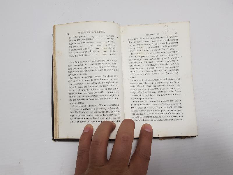 1856 TARİHLİ FRANSIZCA KİTAP: DANS L'INDE