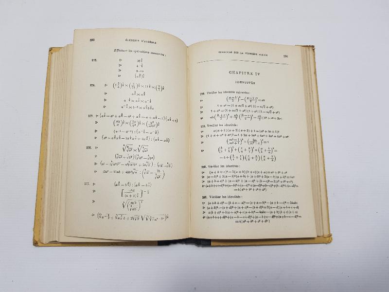 CONSTANTINOPLE DAMGALI 1912 TARİHLİ FRANSIZCA MATEMATİK KİTABI