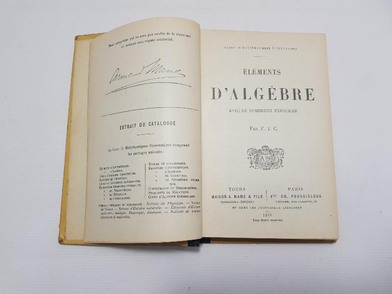CONSTANTINOPLE DAMGALI 1912 TARİHLİ FRANSIZCA MATEMATİK KİTABI