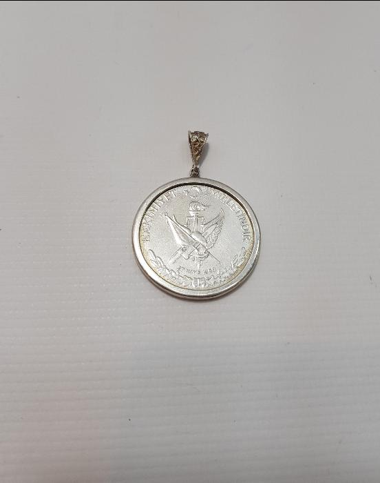 1960 GÜMÜŞ 10 LİRA DARBE PARASINDAN YAPILMIŞ KOLYE UCU