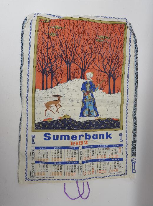 1982 VE 1984 YILLARI BEZ SÜMERBANK TAKVİMİNDEN YAPILMIŞ ÇANTA