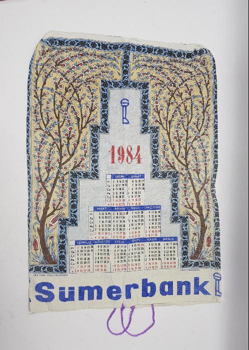 1982 VE 1984 YILLARI BEZ SÜMERBANK TAKVİMİNDEN YAPILMIŞ ÇANTA