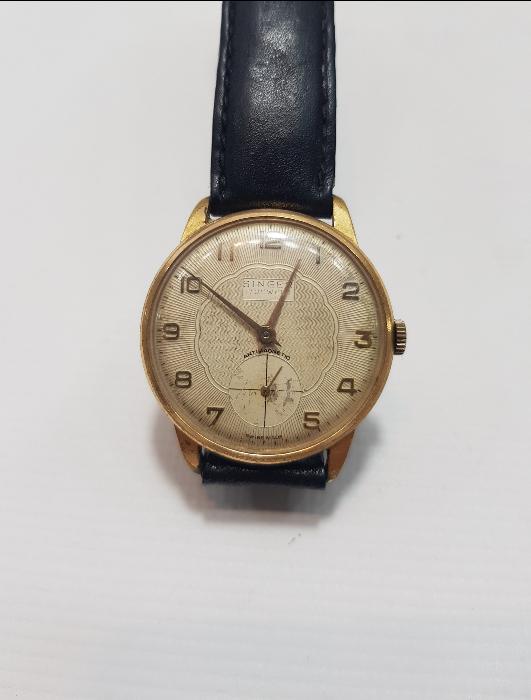 ALTIN KAPLAMA ANTİKA SINGER KOL SAATİ 