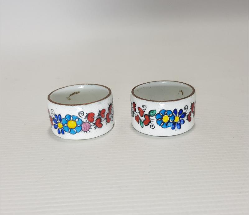 ART NOUVEAU SANATÇI İMZALI BİR ÇİFT MİNELİ PEÇETELİK