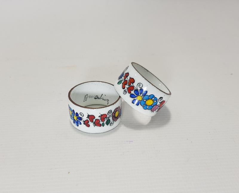 ART NOUVEAU SANATÇI İMZALI BİR ÇİFT MİNELİ PEÇETELİK