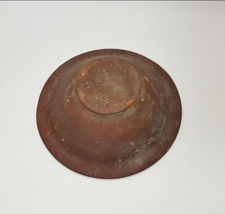 CUMHURİYET İLK DÖNEM AKITMA DESENLİ KINIK TABAK  