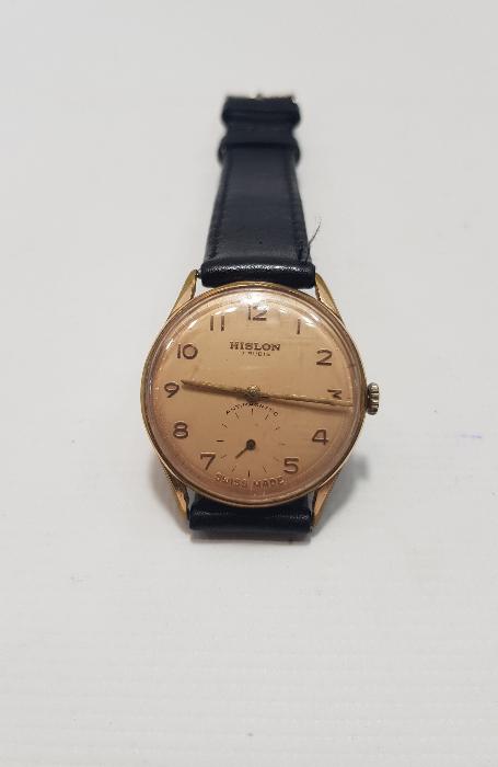 HISLON MARKA ALTIN KAPLAMA KURMALI KOL SAATİ 