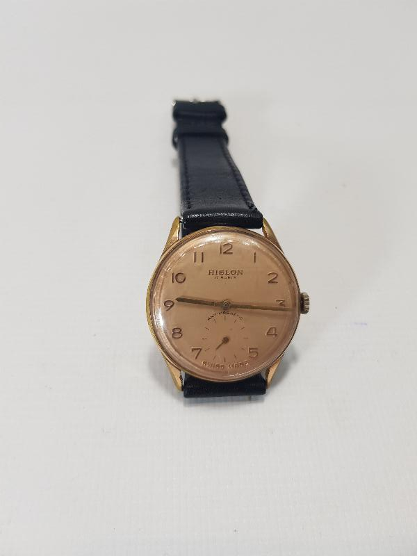 HISLON MARKA ALTIN KAPLAMA KURMALI KOL SAATİ 