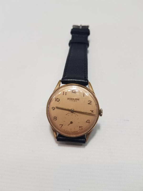 HISLON MARKA ALTIN KAPLAMA KURMALI KOL SAATİ 