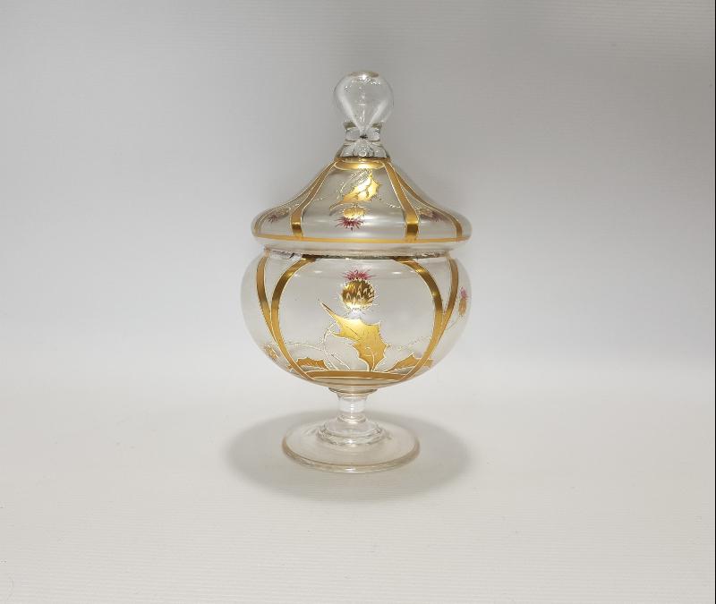 OSMANLI DÖNEMİ ALTIN YALDIZ İŞLEMELİ KRİSTAL BONBONİYER