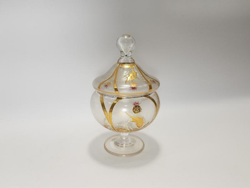 OSMANLI DÖNEMİ ALTIN YALDIZ İŞLEMELİ KRİSTAL BONBONİYER