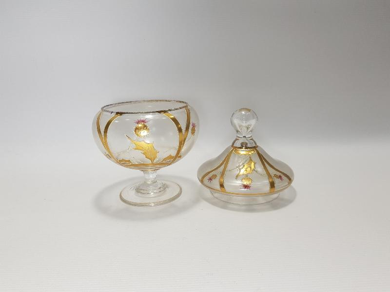 OSMANLI DÖNEMİ ALTIN YALDIZ İŞLEMELİ KRİSTAL BONBONİYER