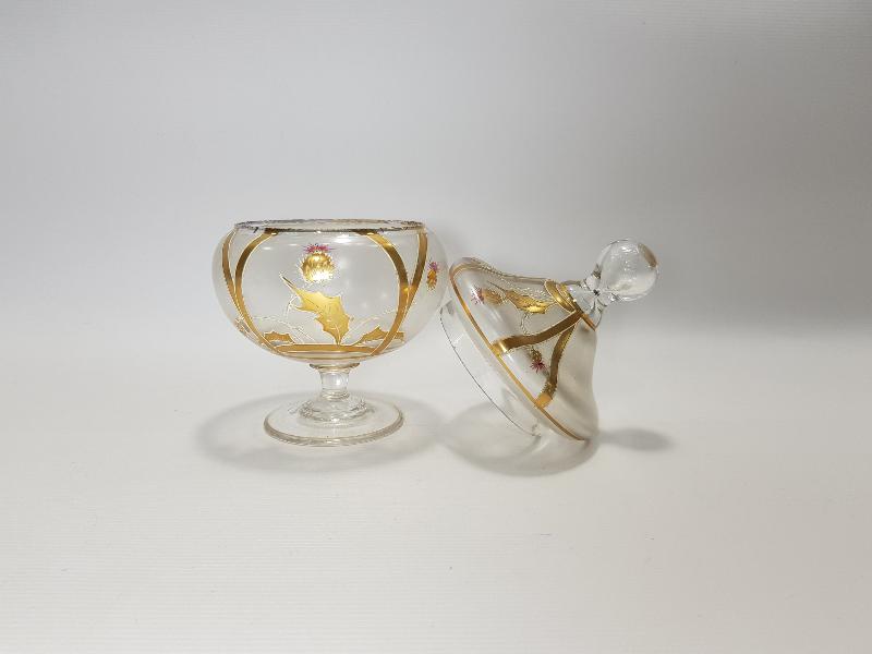 OSMANLI DÖNEMİ ALTIN YALDIZ İŞLEMELİ KRİSTAL BONBONİYER