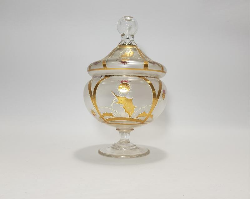 OSMANLI DÖNEMİ ALTIN YALDIZ İŞLEMELİ KRİSTAL BONBONİYER