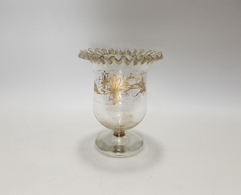 OSMANLI DÖNEMİ RUM İŞİ ALTIN YALDIZLI KOPARMA KRİSTAL KAŞIKLIK 