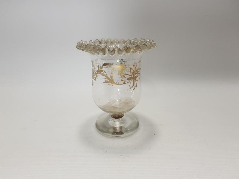 OSMANLI DÖNEMİ RUM İŞİ ALTIN YALDIZLI KOPARMA KRİSTAL KAŞIKLIK 