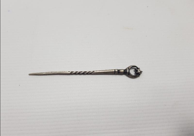 OSMANLI DÖNEMİ AY YILDIZLI GÜMÜŞ SAÇ İĞNESİ - NADİR 