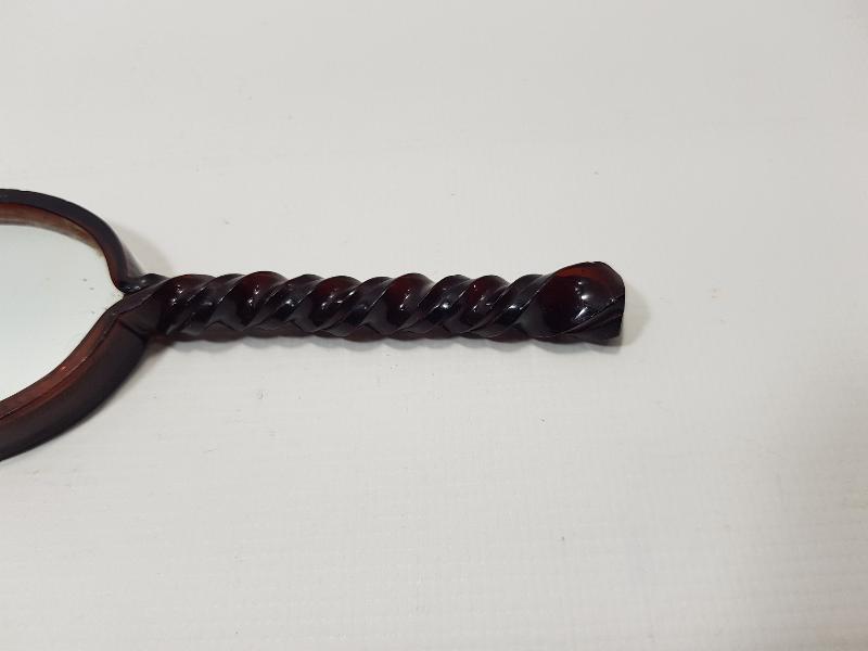 OSMANLI DÖNEMİ BAKALİT SAPLI ÇİFT TARAFLI EL AYNASI 