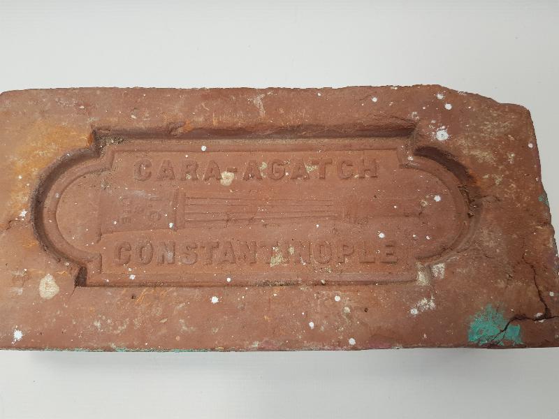 OSMANLI DÖNEMİ CARA-AGATCH CONSTANTINOPLE YAZILI NADİR TUĞLA